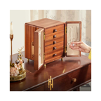 GZJSLOVE Double-Door Solid Wood Jewelry Cabinet - product on white background