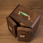 GZJSLOVE Butterfly Inlay Walnut Jewelry Cabinet - product view 1