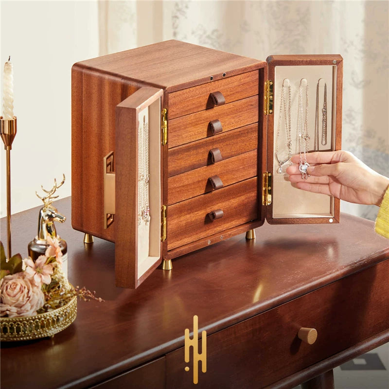 GZJSLOVE Double-Door Solid Wood Jewelry Cabinet - product view 1