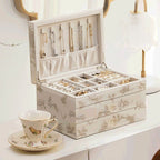 GZJSLOVE Deer-Print Glass-Lid Jewelry Box - detail view 1