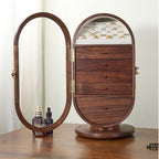 GZJSLOVE Rotating Five-Drawer Walnut Jewelry Cabinet - detail view 1