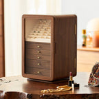 GZJSLOVE Rotating Five-Drawer Jewelry Cabinet with Mirror - detail view 1