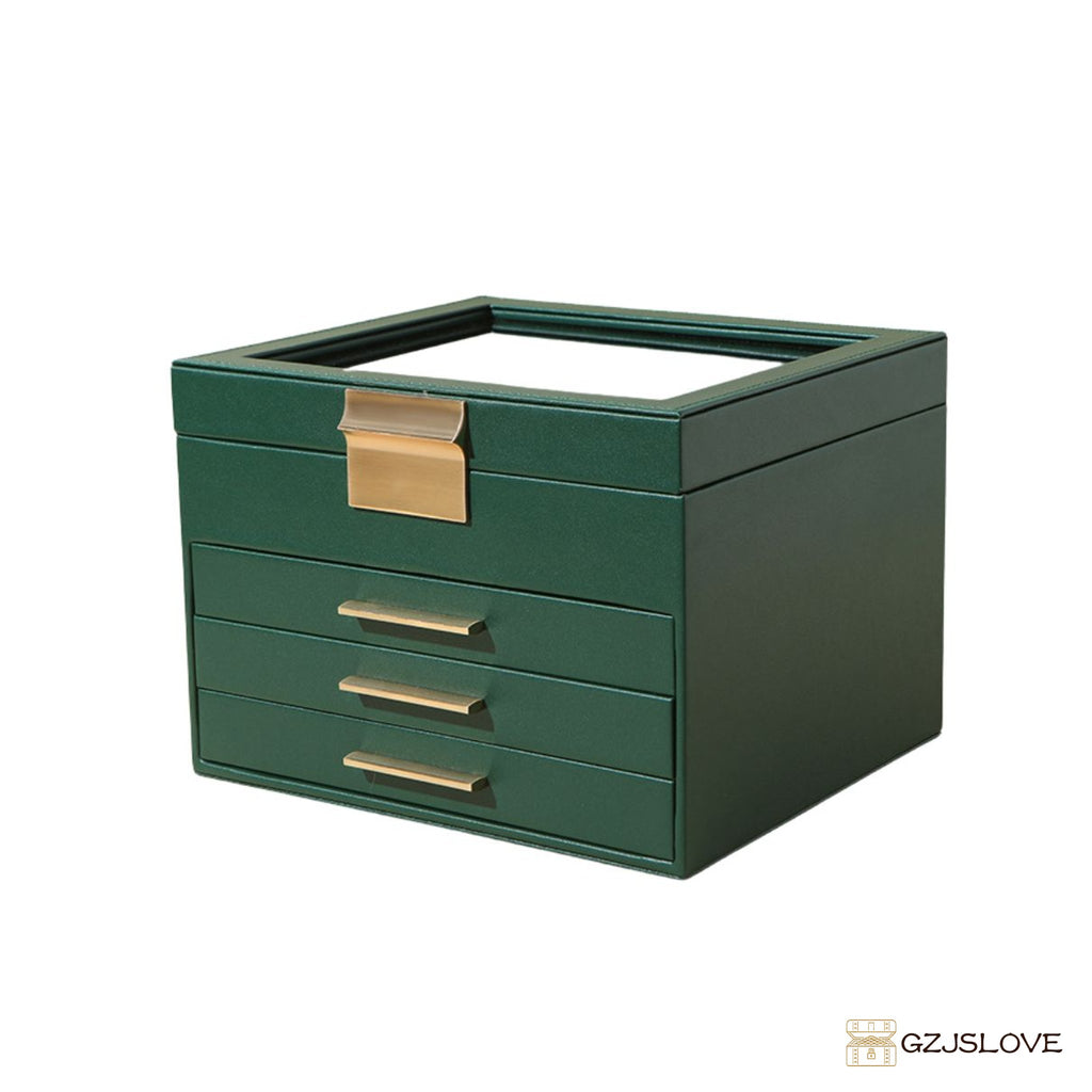 GZJSLOVE Four-Tier Three-Drawer PU Leather Jewelry Box - detail view 1