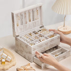 GZJSLOVE Deer-Print Glass-Lid Jewelry Box - detail view 2