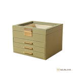 GZJSLOVE Four-Tier Three-Drawer PU Leather Jewelry Box - detail view 2
