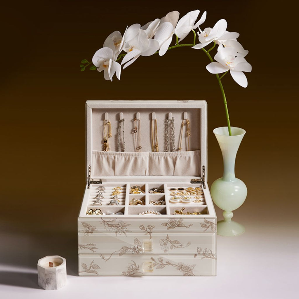 GZJSLOVE Deer-Print Glass-Lid Jewelry Box - detail view 3