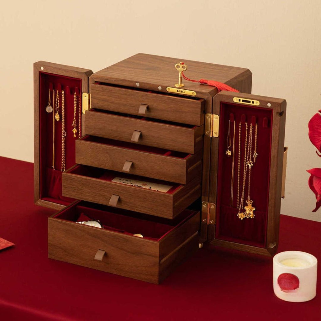 GZJSLOVE Double Happiness Wedding Jewelry Cabinet - detail view 3