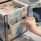 GZJSLOVE Floral Glass Five-Drawer Jewelry Cabinet - detail view 3