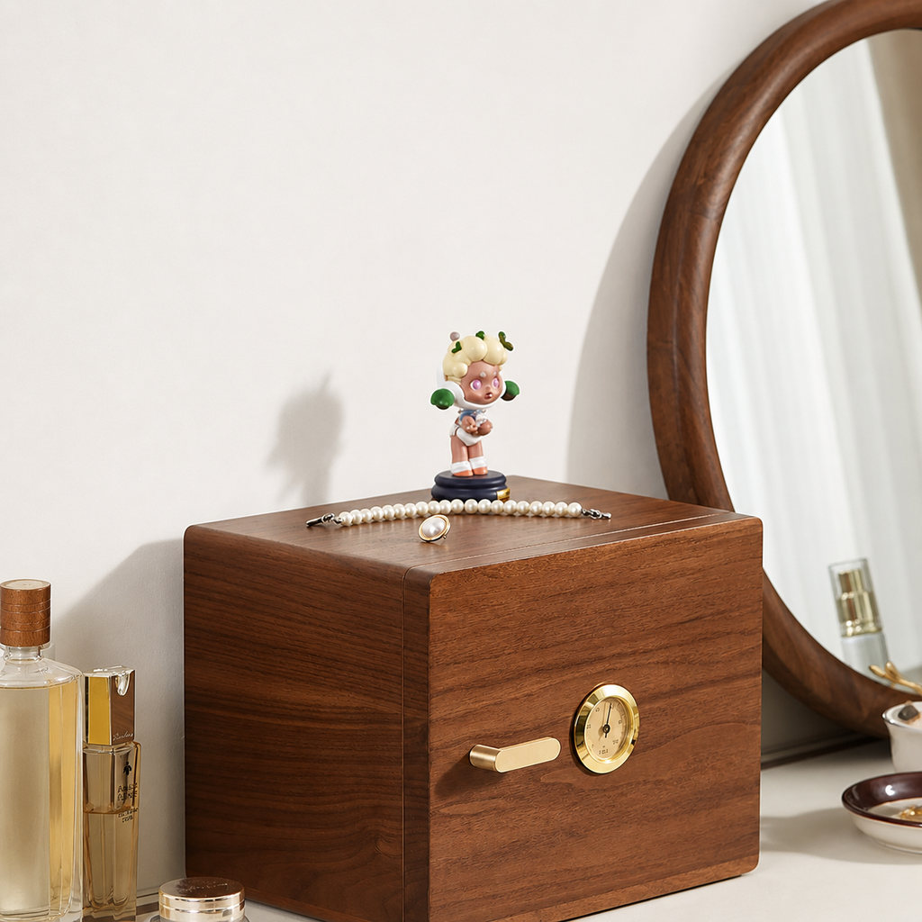 GZJSLOVE Anti-Tarnish Walnut Jewelry Box - product view 4
