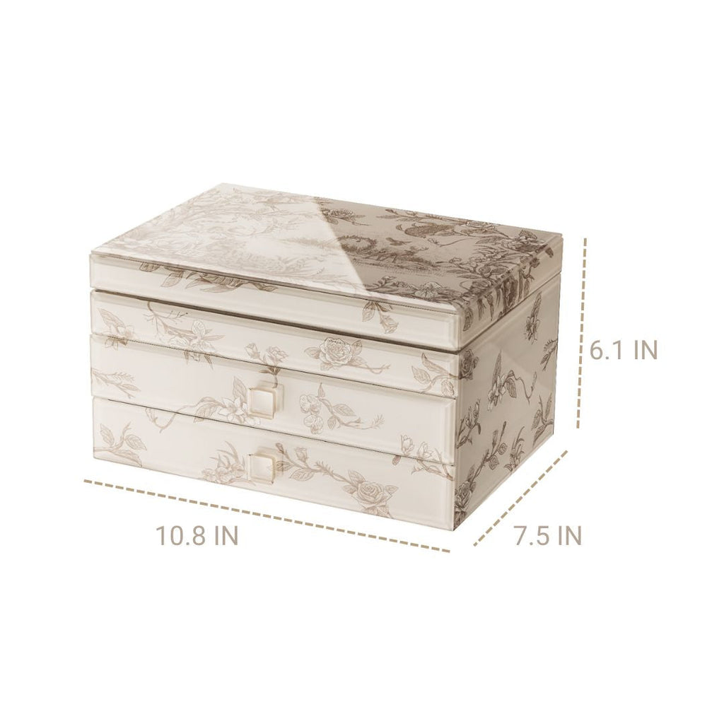 GZJSLOVE Deer-Print Glass-Lid Jewelry Box - detail view 4