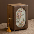 GZJSLOVE Embroidered Five-Drawer Walnut Jewelry Cabinet - detail view 4