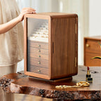 GZJSLOVE Rotating Five-Drawer Jewelry Cabinet with Mirror - detail view 4