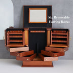GZJSLOVE Large Four-Drawer Jewelry Cabinet with Earring Racks - detail view 4