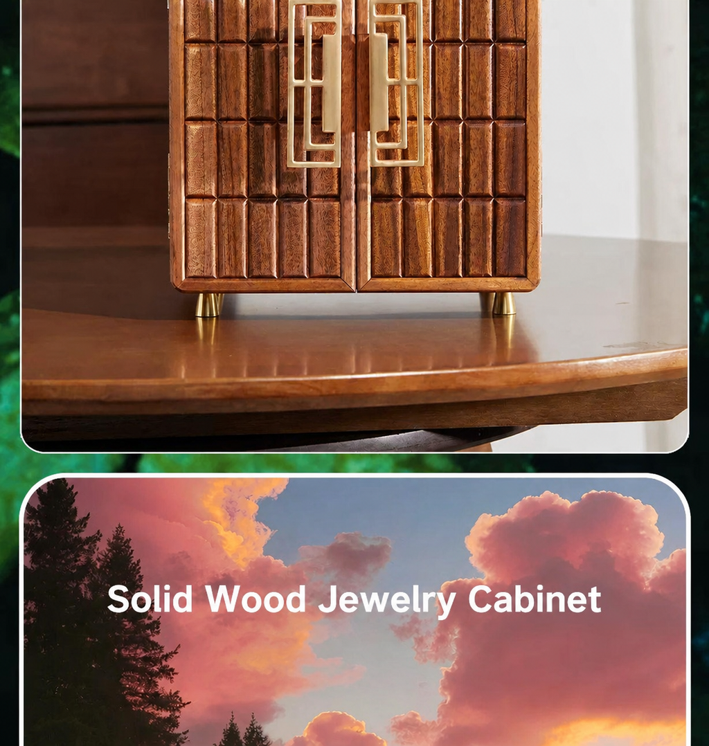 GZJSLOVE Double-Door Solid Wood Jewelry Cabinet - product view 5