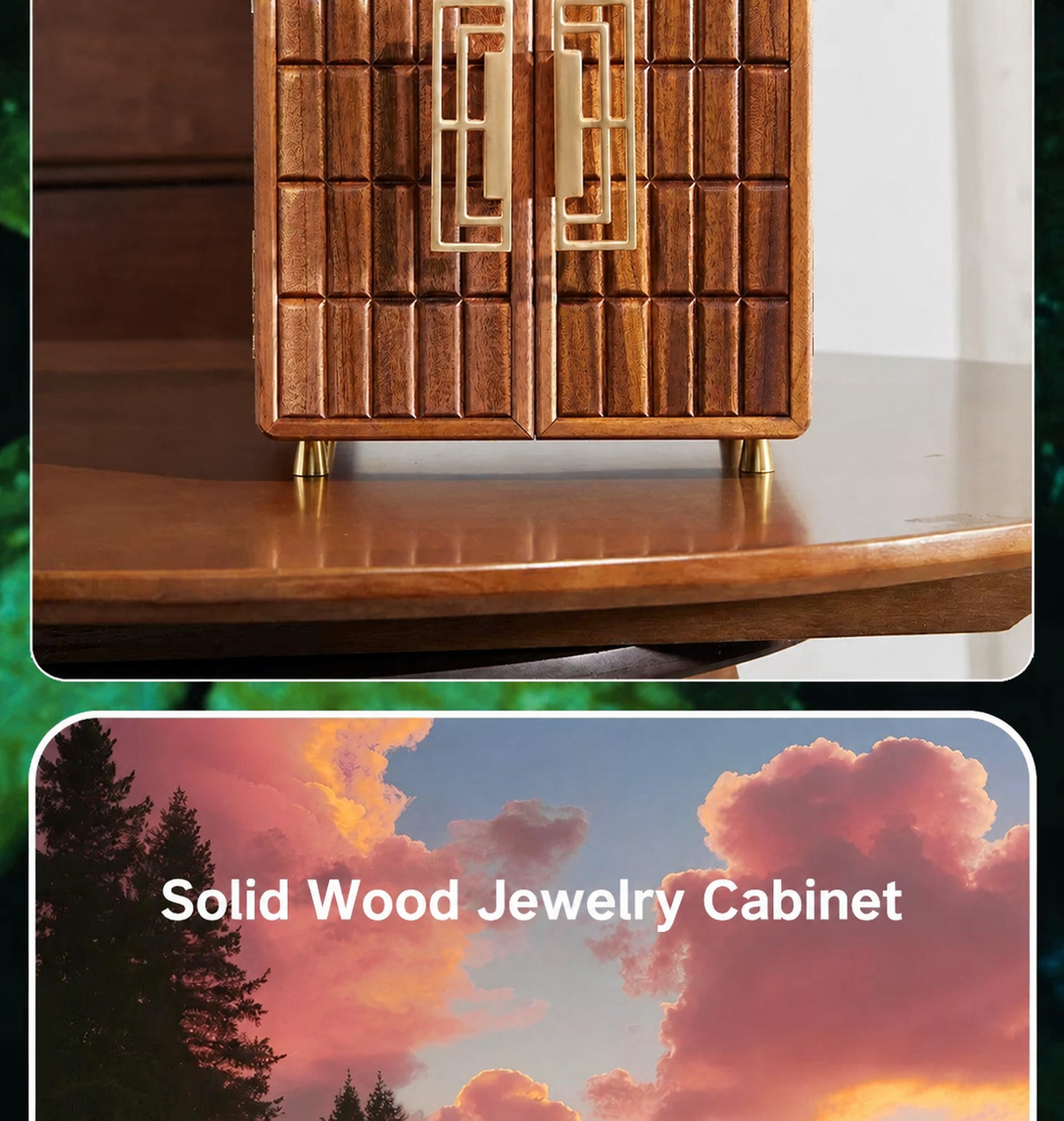 GZJSLOVE Double-Door Solid Wood Jewelry Cabinet - product view 5