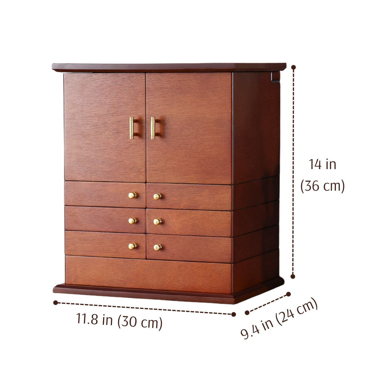GZJSLOVE Large Four-Drawer Jewelry Cabinet with Earring Racks - detail view 5