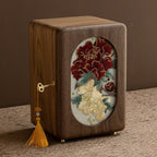 GZJSLOVE Embroidered Five-Drawer Walnut Jewelry Cabinet - detail view 6
