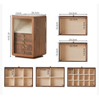 GZJSLOVE Rotating Five-Drawer Jewelry Cabinet with Mirror - detail view 6