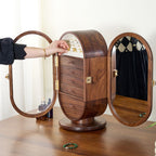 GZJSLOVE Rotating Five-Drawer Walnut Jewelry Cabinet - detail view 7