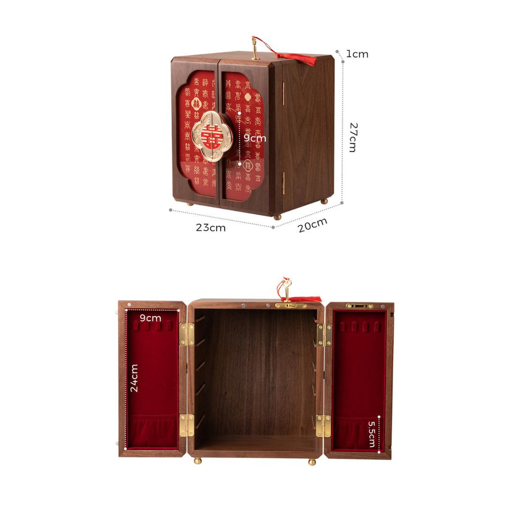 GZJSLOVE Double Happiness Wedding Jewelry Cabinet - detail view 7