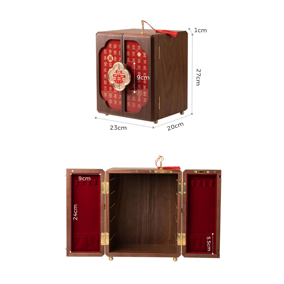 GZJSLOVE Double Happiness Wedding Jewelry Cabinet - detail view 7