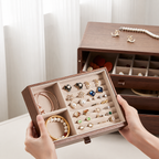 GZJSLOVE Anti-Tarnish Walnut Jewelry Box - product view 8