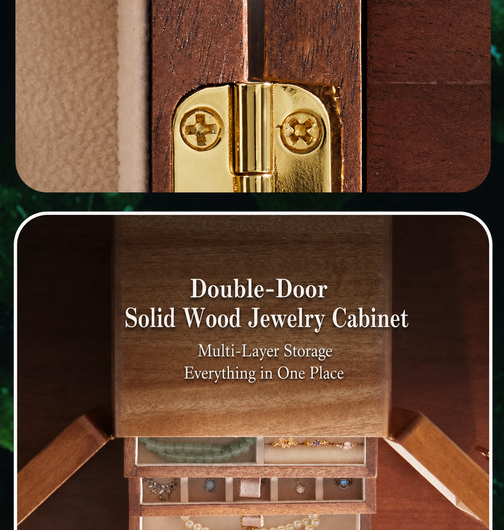 GZJSLOVE Double-Door Solid Wood Jewelry Cabinet - product view 8