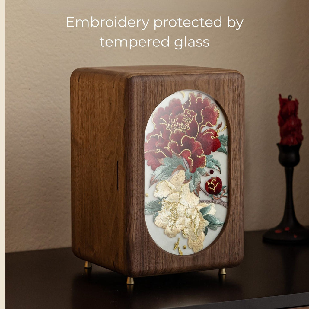 GZJSLOVE Embroidered Five-Drawer Walnut Jewelry Cabinet - detail view 8