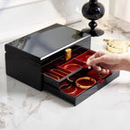 GZJSLOVE High-Gloss Two-Drawer Jewelry Box with Mirror - detail view 8
