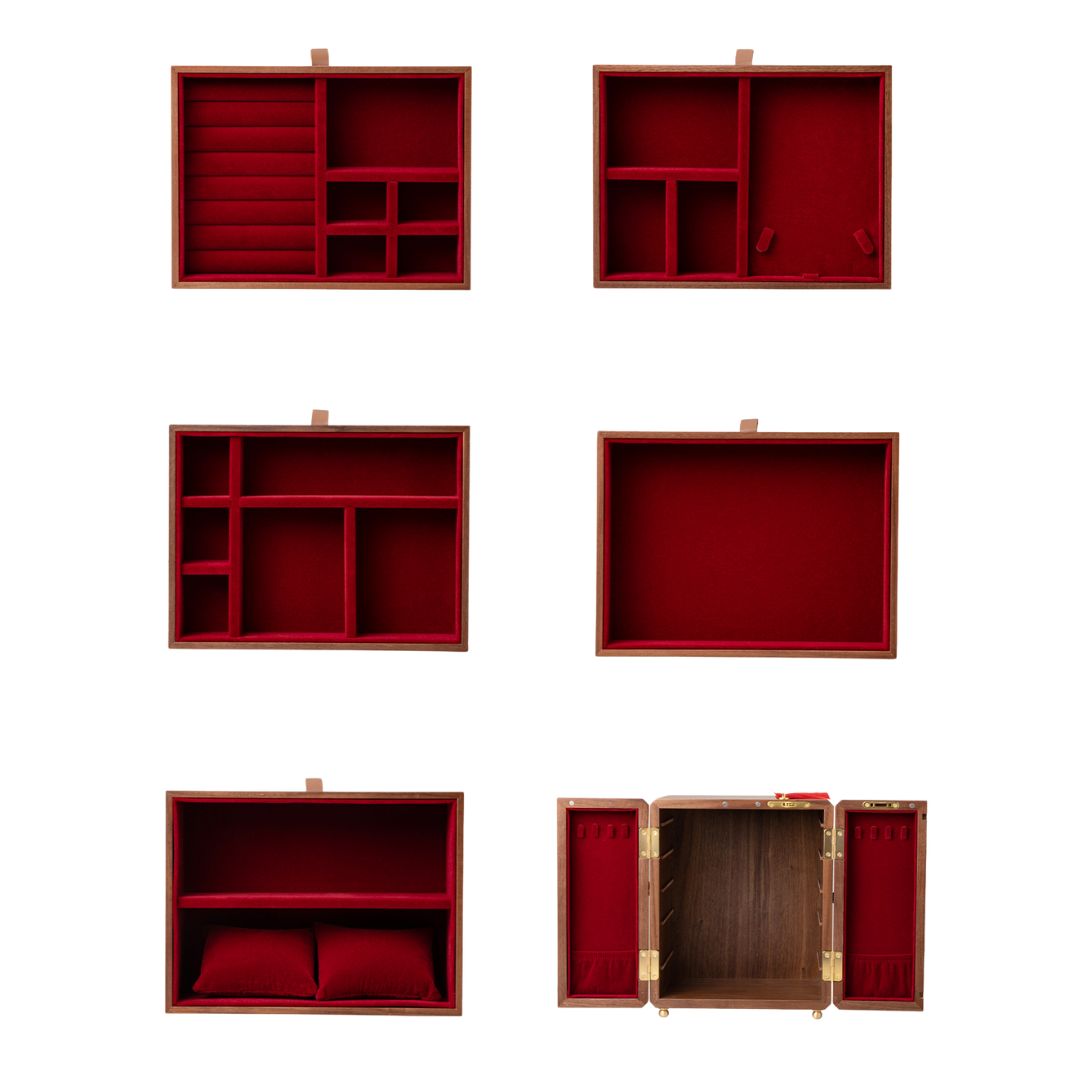GZJSLOVE Double Happiness Wedding Jewelry Cabinet - detail view 8