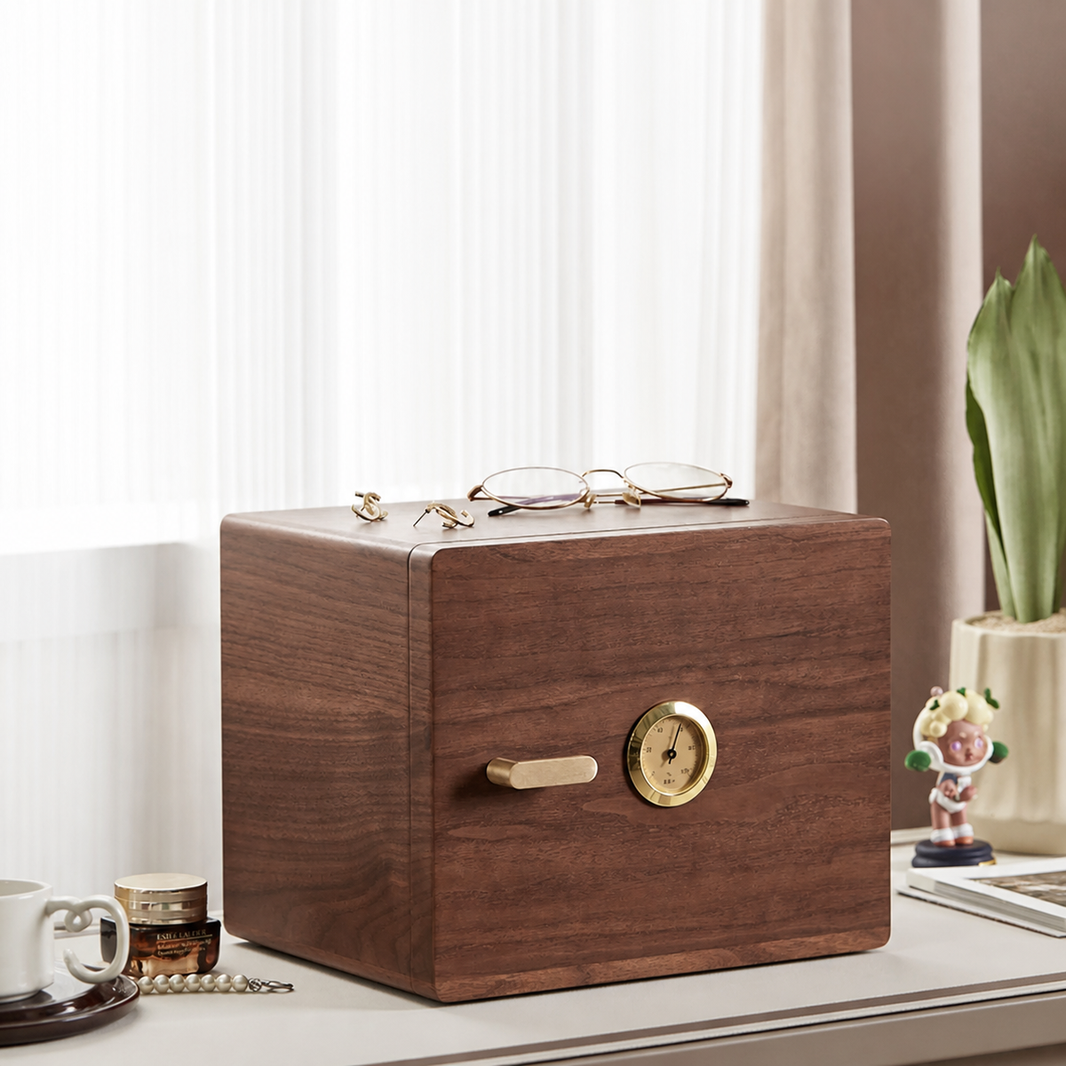 GZJSLOVE Anti-Tarnish Walnut Jewelry Box - product view 9