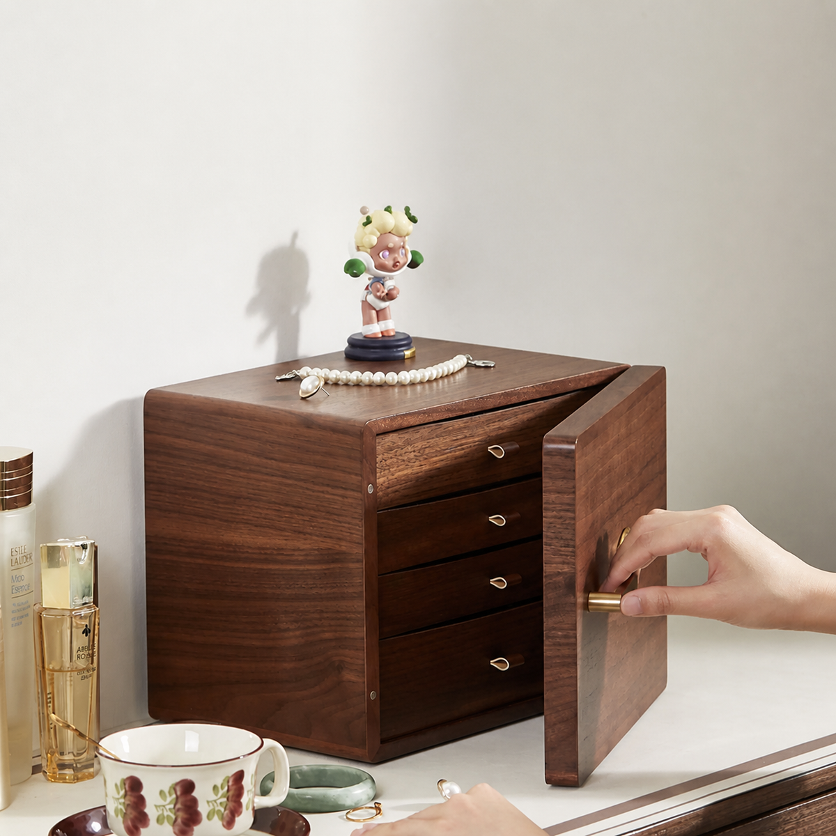 GZJSLOVE Anti-Tarnish Walnut Jewelry Box - product view 10