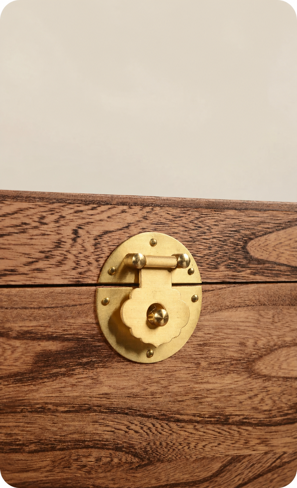 Brass-toned latch close-up