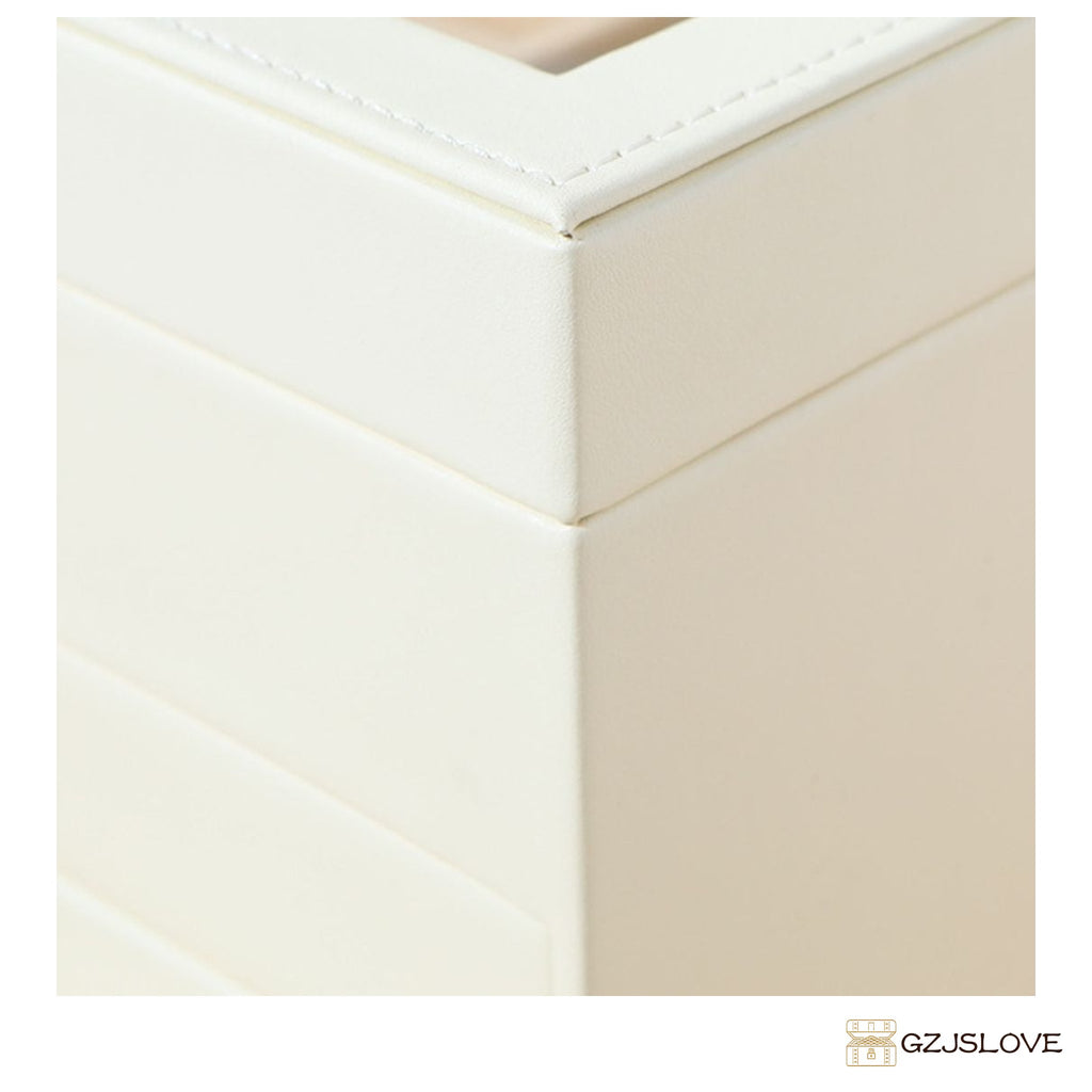 GZJSLOVE Four-Tier Three-Drawer PU Leather Jewelry Box - detail view 10