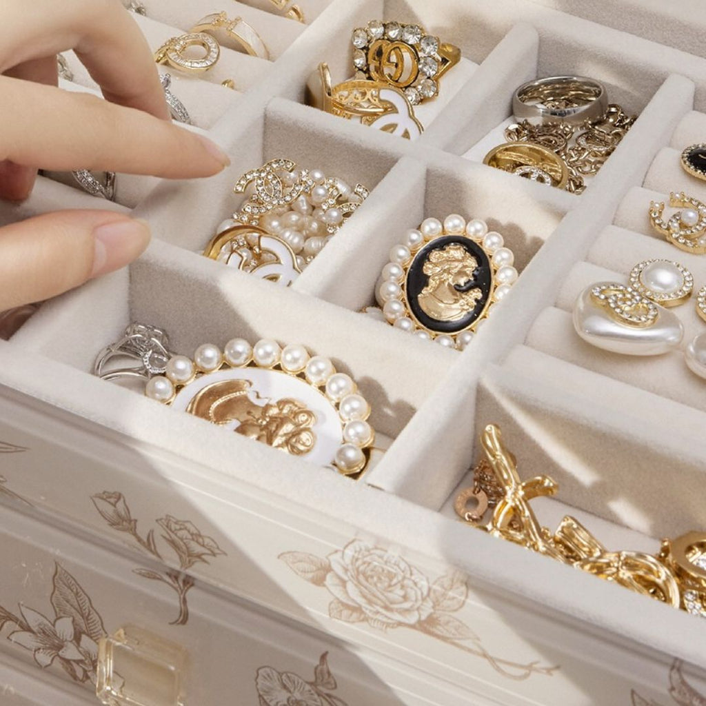 GZJSLOVE Deer-Print Glass-Lid Jewelry Box - detail view 11