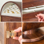GZJSLOVE Rotating Five-Drawer Walnut Jewelry Cabinet - detail view 11