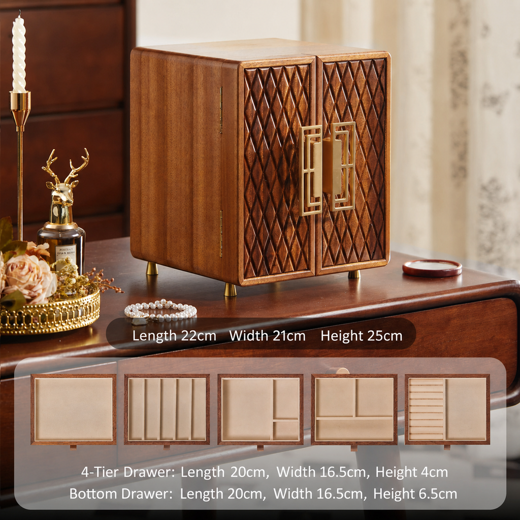 GZJSLOVE Double-Door Solid Wood Jewelry Cabinet - product view 12