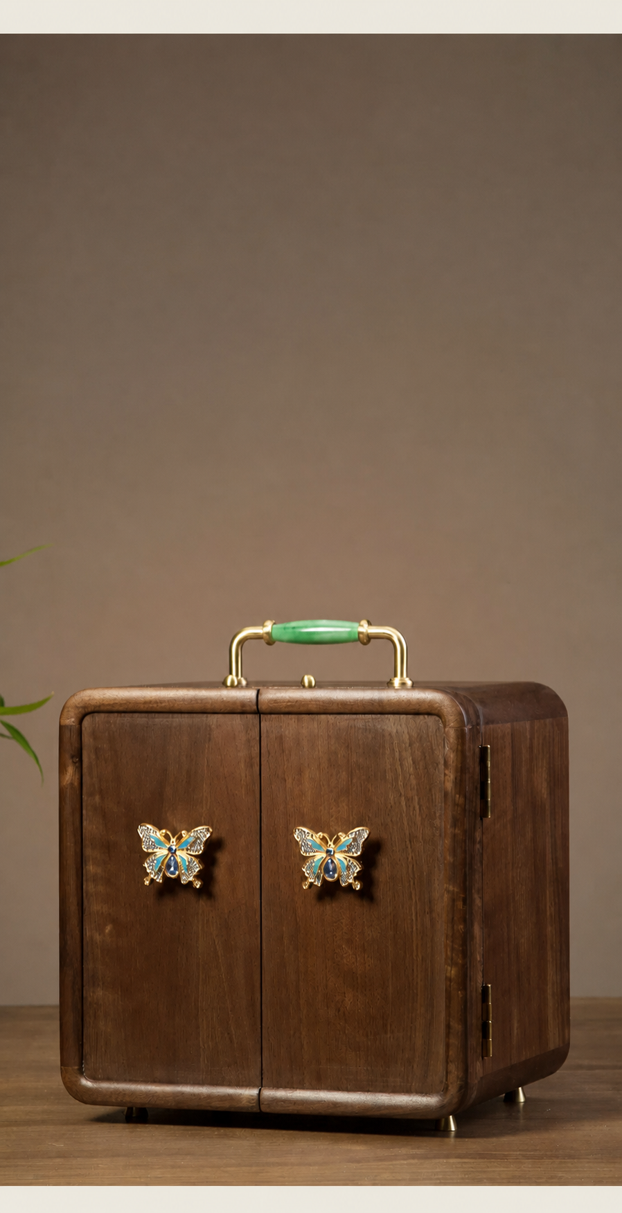 GZJSLOVE Butterfly Inlay Walnut Jewelry Cabinet - product view 13