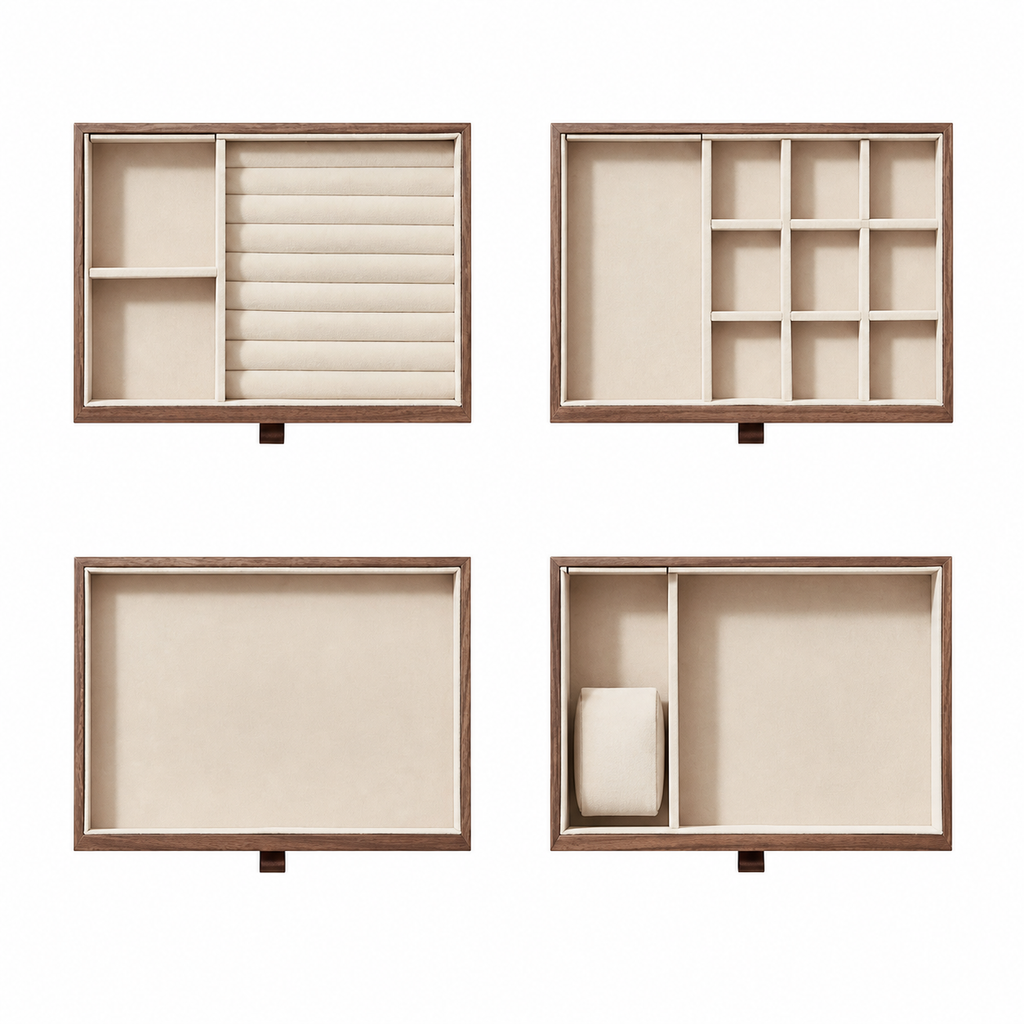 GZJSLOVE Anti-Tarnish Walnut Jewelry Box - product view 17