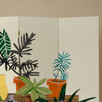 Multicolor Opaque Natural Wood Screen Divider with Fold-up Double Sided Print and Independent 5 Panels/4 Panels/3 Panels