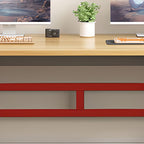 Alloy Sleigh Base Warp Resistant Rectangular Midnight Black Office Computer Desk, CPU Storage Included & Rounded Corners & Cable Management Included