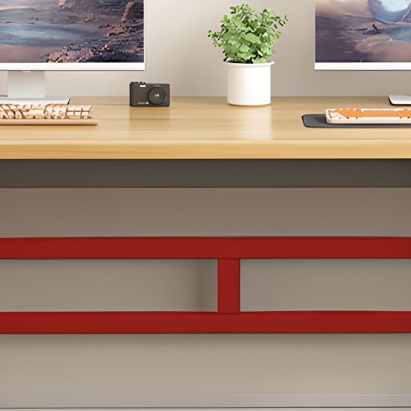 Alloy Sleigh Base Warp Resistant Rectangular Midnight Black Office Computer Desk, CPU Storage Included & Rounded Corners & Cable Management Included