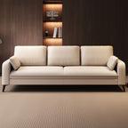 Synthetic Leather Standard Sofa in Dark Gray/Cream/Amber Color with Armrest