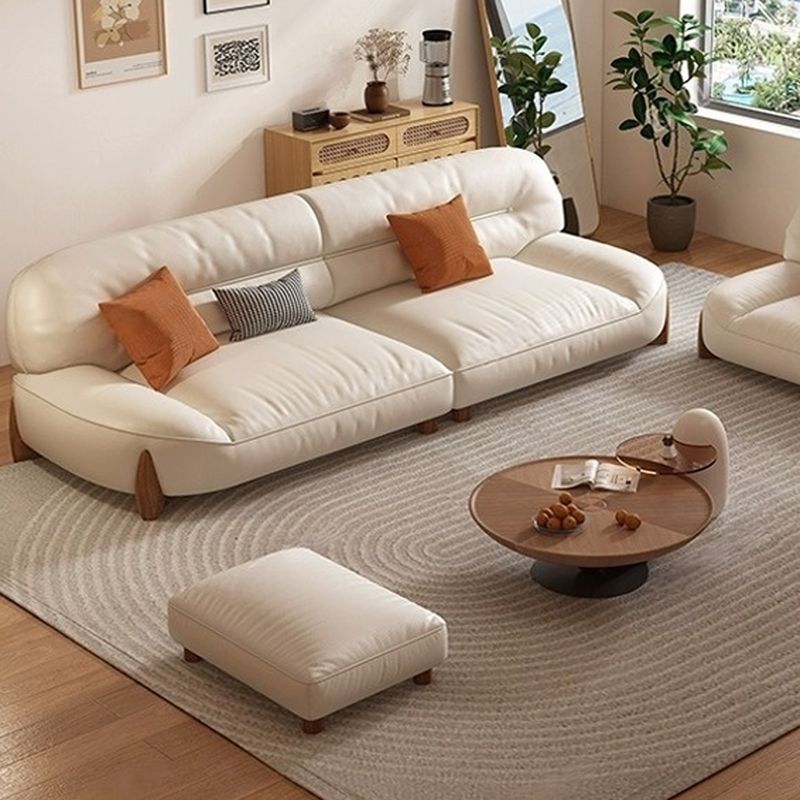 Contemporary Modern Solid Color Water Resistant Standard Sofa/Loveseat/Single Sofa in White with Seating Capacity for 5/3/2 People and 3/2/1 Pillows
