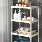 Art Deco Polymerized Material Rectangle Chalk Finish Shoe Rack for 1-20 Pairs in Drawing Room