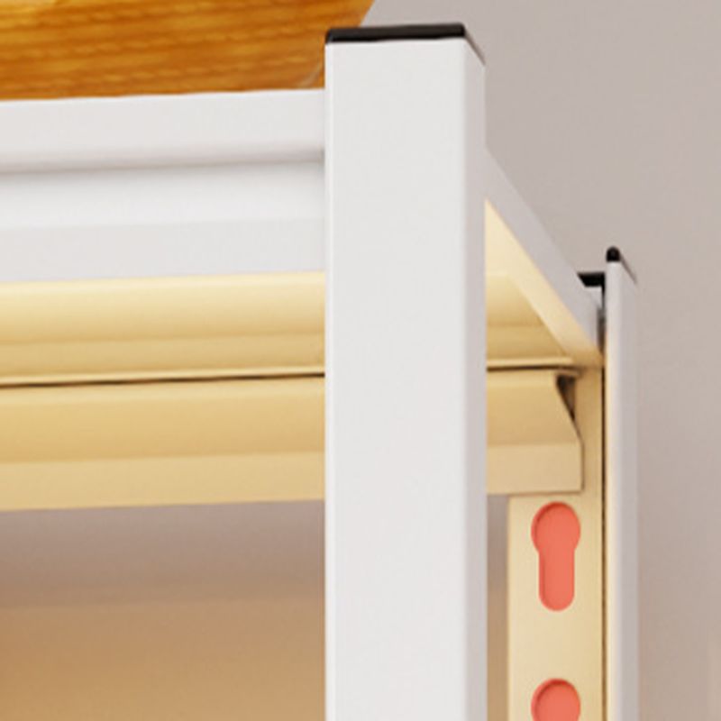 Chalk Contemporary Coat Rack with Receptacle Storage, 3 Shelves, and Steel Frame