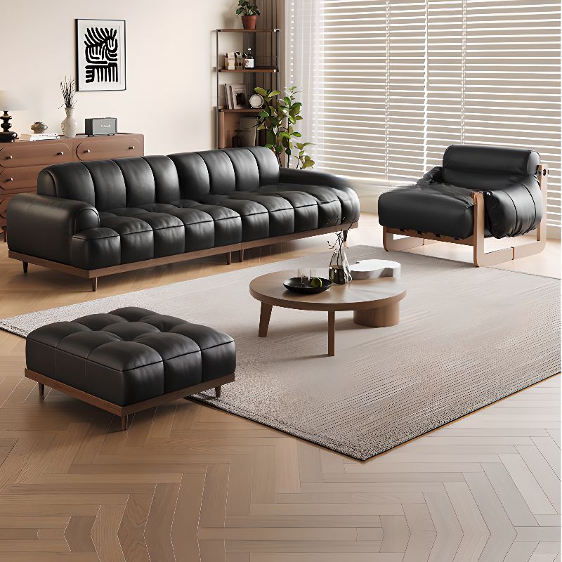 Contemporary Modern Solid Color Water Resistant Standard Sofa in Ink, 2 People