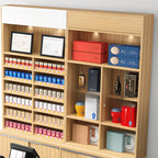 Manufactured Wood Top Reception Desk with Hutch, Cable Management, and Desk Return