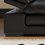 Modish Solid Color Scratch-durable Standard Sofa in Midnight Black, Seats 4/3/2-seater with 2 Pillows