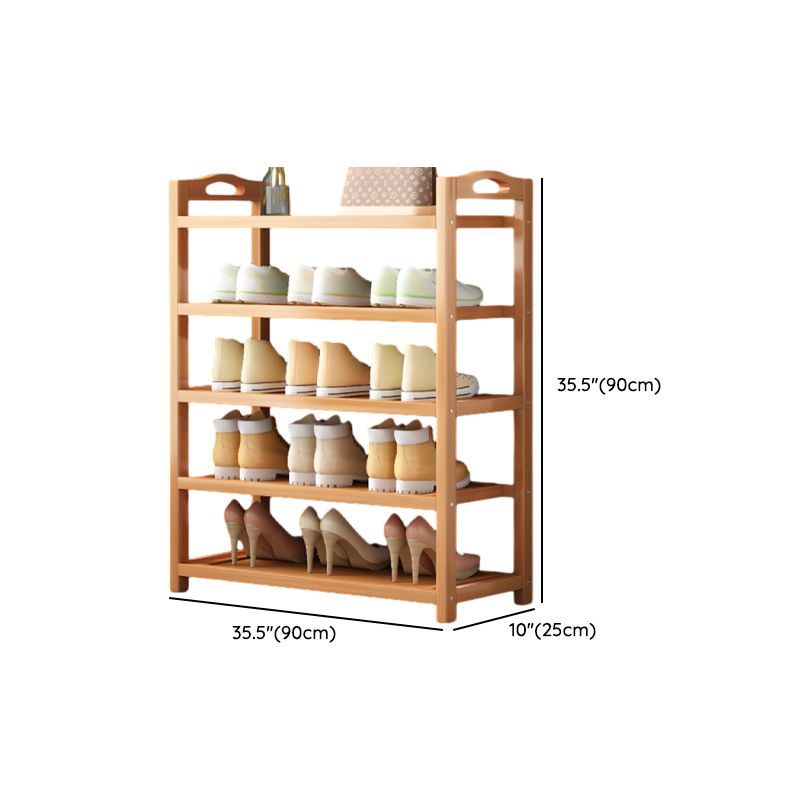 Bambusa Rectangle Nature Shoe Rack with 5/6/3 Shelves, Floor Mounted for 11-30 Pairs in Sitting Room